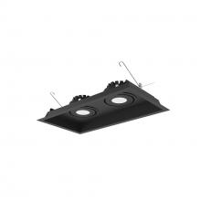  NMRT3-2RL130FBB - Two-Head Flanged LED Multiple Lighting Trim, 900lm per Head w/ Flood Optic, 3000K, Regressed Black