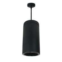  NYLS3-6P1L135NC12BBB - 6" Sapphire III Pendant Mount Black Cylinder, Black Reflector/Black Flange, 120-277; 0-10V