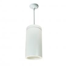  NYLS3-6P1L230FP01WWW - 6" Sapphire III Pendant Mount White Cylinder, Matte Powder White Reflector/Matte Powder White