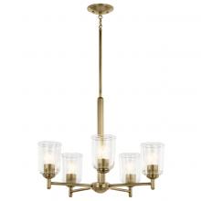  43671NBRCLR - Shailene 15.25" 5-Light Chandelier with Clear Glass in Natural Brass