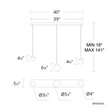  BPD40203L-BK - Quest 3 Light 120-277V Multi-Light Pendant (Linear Canopy) in Black with Optic Haze Quartz