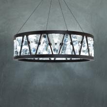  BPD74232-AB - Corinth 32in LED 3000K/3500K/4000K 120V-277V Pendant in Aged Brass with Optic Haze Quartz