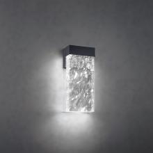  BWS73214-BK - Glacio 14in LED 3000K/3500K/4000K 120V-277V Wall Sconce in Black with Optic Haze Quartz