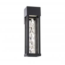  BWSW59316-BK - Polar 16in LED 3000K/3500K/4000K 120V-277V Outdoor Wall Sconce in Black with Clear Optic Crystal