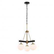  352C03BLSB - Allie 3-Lt Chandelier - Black/Satin Brass