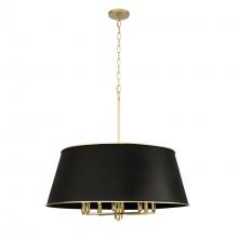  364P08MBFG - Coco 8-Lt Pendant - Matte Black/French Gold