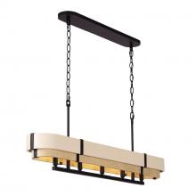  389N05MBHN - Blonde Moment 5-Lt   Linear Pendant - Matte Black/Honey/Medium Oak