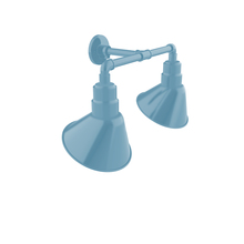 Montclair Light Works GNR102-54 - Angle 10" 2-Light Straight Arm Wall Light in Light Blue