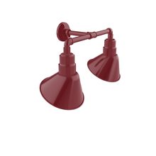 Montclair Light Works GNR102-55 - Angle 10" 2-Light Straight Arm Wall Light in Barn Red