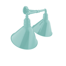 Montclair Light Works GNR104-48 - Angle 14" 2-Light Straight Arm Wall Light in Sea Green