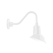 Montclair Light Works GNV101-44 - 7" Angle shade gooseneck wall mount, White