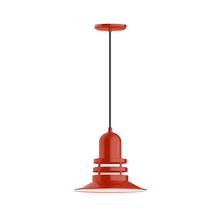 Montclair Light Works PEB148-26-C21 - 12" Atomic shade, pendant with white cord and canopy, Vermillion