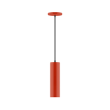 Montclair Light Works PEB426-26-C21 - 3.5" x 12" Beam Pendant, white cord with canopy, Vermillion