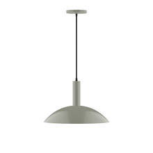 Montclair Light Works PEBX476-24-C21 - 16" Glow Pendant, white cord with canopy, Moss Green