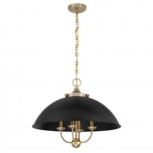  7-1725-4-143 - Monterey 4-Light Pendant in Matte Black and Warm Brass