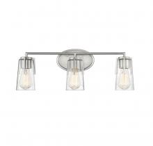  8-7045-3-SN - Sacremento 3-Light Bathroom Vanity Light in Satin Nickel