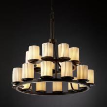  POR-8767-10-BMBO-MBLK - Dakota 21-Light 2-Tier Ring Chandelier