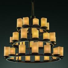  CNDL-8712-14-AMBR-MBLK - Dakota 36-Light 3-Tier Ring Chandelier