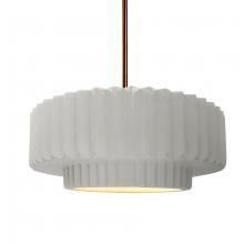  CER-6553-BIS-BRSS-RIGID - Medium Tier Pleated 1-Light Pendant