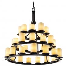  CNDL-8712-14-CREM-MBLK - Dakota 36-Light 3-Tier Ring Chandelier