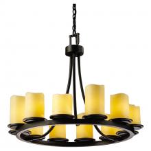  CNDL-8768-14-AMBR-MBLK - Dakota 12-Light Ring Chandelier (Short)