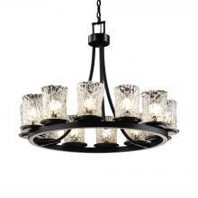  GLA-8768-16-CLRT-MBLK - Dakota 12-Light Ring Chandelier (Short)