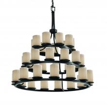  POR-8712-10-PLET-MBLK - Dakota 36-Light 3-Tier Ring Chandelier