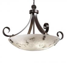 Justice Design Group FAL-9742-35-DBRZ-F1-LED-5000 - 24" Pendant Bowl - Scrolls w/ Finials