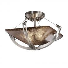  FSN-9710-25-MROR-NCKL-LED-2000 - 14" Semi-Flush Bowl w/ Crossbar