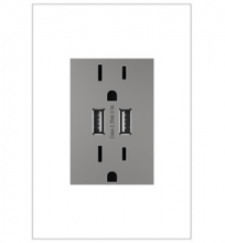  ARTRUSB153M4 - adorne® Dual-USB Outlet , Magnesium