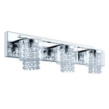  201772A - 3 LT Bath/Vanity Light with Polished Chrome Finish and Clear Glass Shade with Glass Crystal Accents