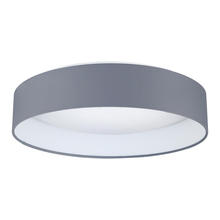  93396A - 1x18W LED Ceiling Light w/ White Glass and Charcoal Grey Fabric Shade