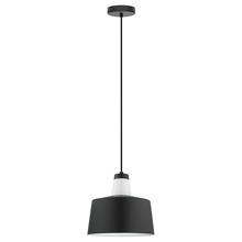  96802A - 1x60W Pendant w/ a Black & white Finish & White Glass