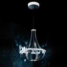  SCE110DN-LB1S - Crystal Empire LED 27in 120V Pendant in Grizzly Black Leather with Clear Crystals from Swarovski