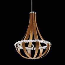  SCE120DN-LB1S - Crystal Empire LED 36in 120V Pendant in Grizzly Black Leather with Clear Crystals from Swarovski