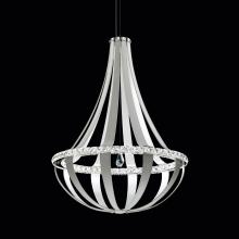  SCE130DN-LB1S - Crystal Empire LED 45in 120V Pendant in Grizzly Black Leather with Clear Crystals from Swarovski