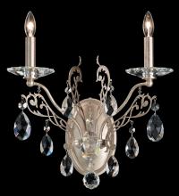  FE7002N-48H - Filigrae 2 Light 120V Wall Sconce in Antique Silver with Clear Heritage Handcut Crystal