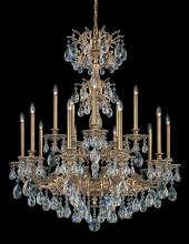  5686-23H - Milano 15 Light 120V Chandelier in Etruscan Gold with Clear Heritage Handcut Crystal