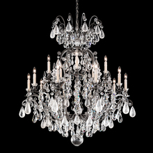  3573-48CL - Renaissance Rock Crystal 16 Light 120V Chandelier in Antique Silver with Clear Crystal and Rock Cr