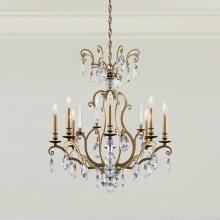  RN3871N-51H - Renaissance Nouveau 8 Light 120V Chandelier in Black with Clear Heritage Handcut Crystal