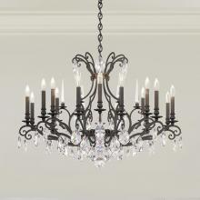  RN3892N-51H - Renaissance Nouveau 18 Light 120V Chandelier in Black with Clear Heritage Handcut Crystal