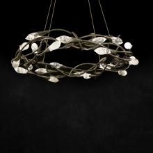  S2434-48OH - Secret Garden 35in LED 3500K 120V-277V Pendant in Antique Silver with Optic Haze Quartz