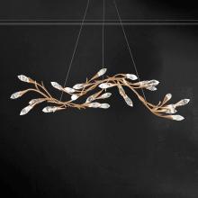  S2456-26OH - Secret Garden 56in LED 3500K 120V-277V Linear Pendant in French Gold with Optic Haze Quartz