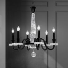  S9327-51OH - Amadeus 6 Light 120V Chandelier in Black with Optic Haze Quartz