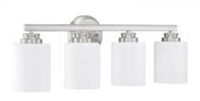  50504-BNK-WG - Bolden 4 Light Vanity in Brushed Polished Nickel (White Glass)