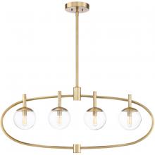  45574-SB - Piltz 4 Light Island in Satin Brass