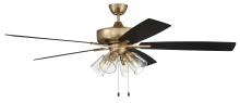 Craftmade S104SB5-60BWNFB - 60" Super Pro 104 in Satin Brass w/ Black Walnut/Flat Black Blades