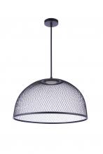  P1005FB-LED - 24.25" Diameter Sculptural Statement Metal Mesh Dome Pendant in Flat Black