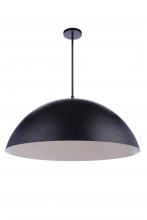  P1001FB-LED - 34.75" Diameter Sculptural Statement Dome Pendant in Flat Black