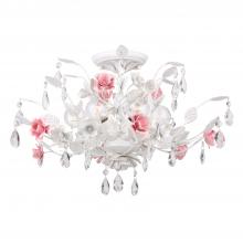  4850-WW - Lola 6 Light Wet White Semi Flush Mount